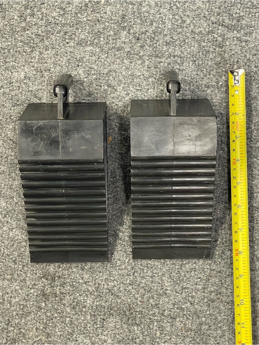 Heavy-Duty Mac Plastic Black Wheel Chocks - Pair